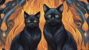 twin flame black cat
